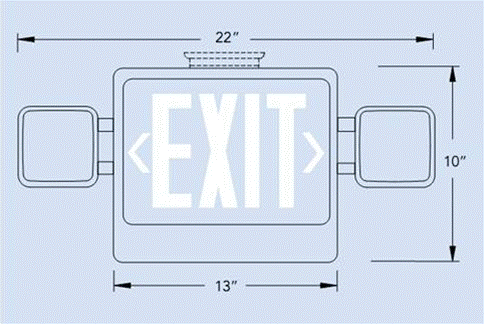 LED Exit Sign Emergency Light Combo with Red Letters